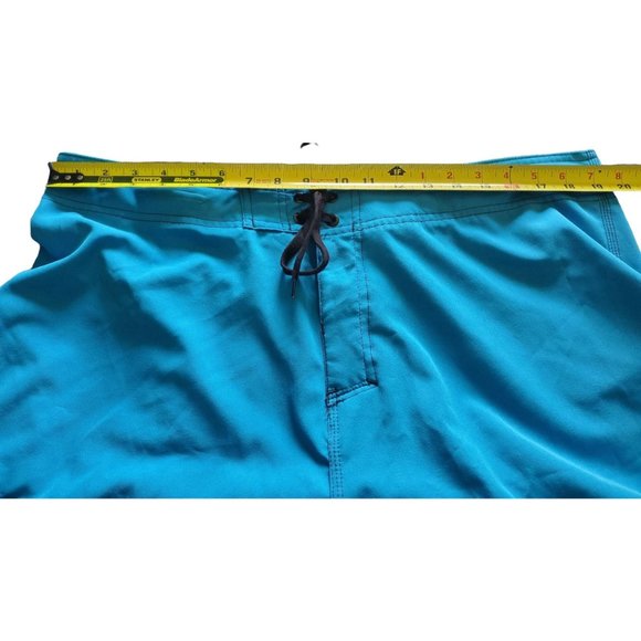 Burnside Board Shorts Stretch Turquoise Blue W/ Drawsting Sz 38 - Picture 3 of 8